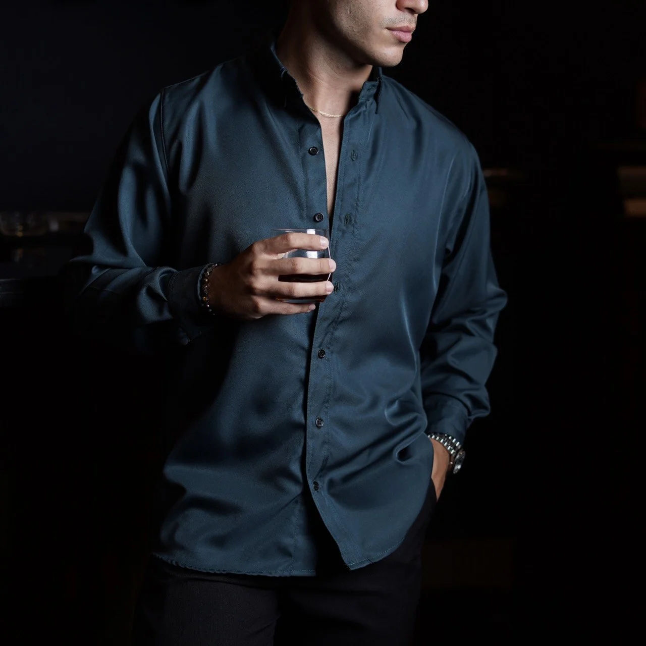 New Camisa Manga Larga Noruega Collection Verde Boreal